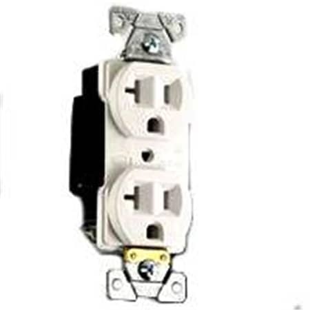 5352W Industrial Duplex Receptacle 20A-125V White